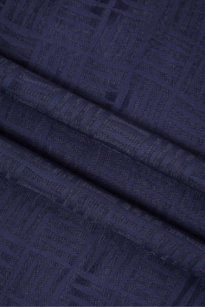 Imannoor Iman Square Navy Blue Naia Cotton Shawl 70x210