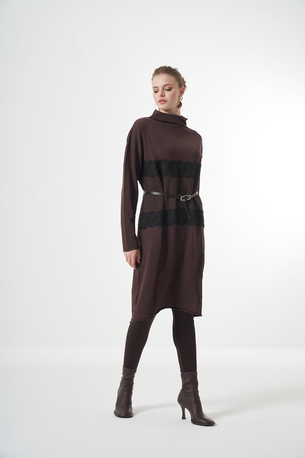 Misswhence Triko Dantel Detaylı Tunik 15