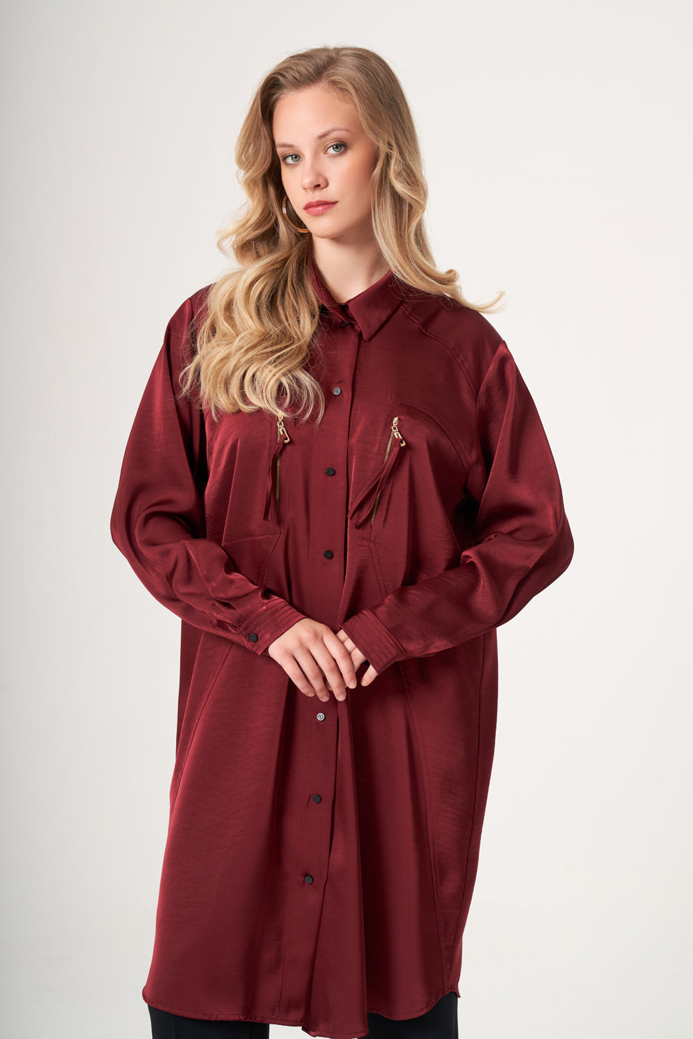 Misswhence Saten Gömlek 40400 - Görsel 8