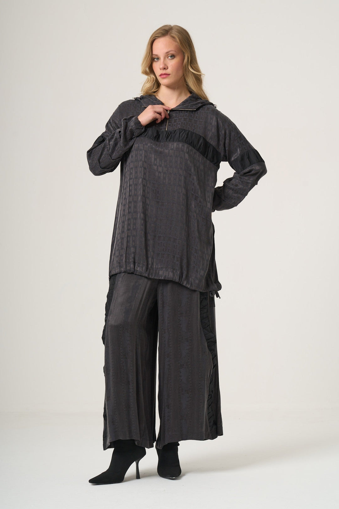 Misswhence Cupro Pantolon Tunik Takım 38034 - Görsel 2
