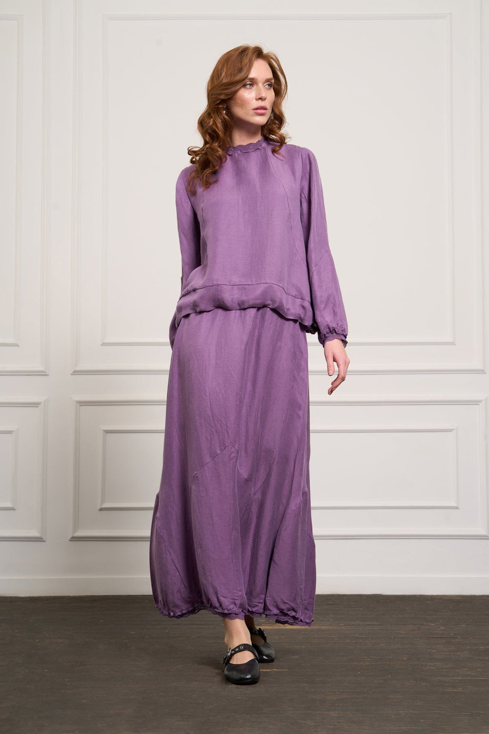 Misswhence Cupro Keten Etekli Takım 37000 - Lila - Görsel 1 #renk_lila