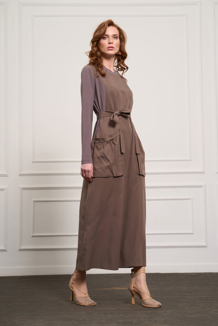 Misswhence Cep Detaylı Basic Elbise 37814 - Vizon - Görsel 2 