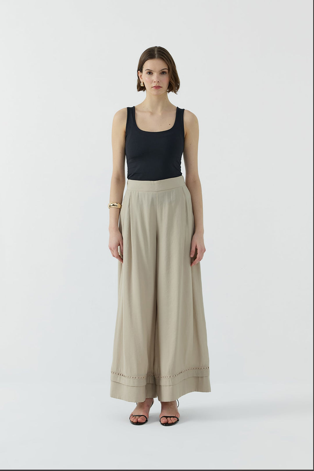 Clande Modal Geniş Pantolon 2601-1005 - Bej - Görsel 1