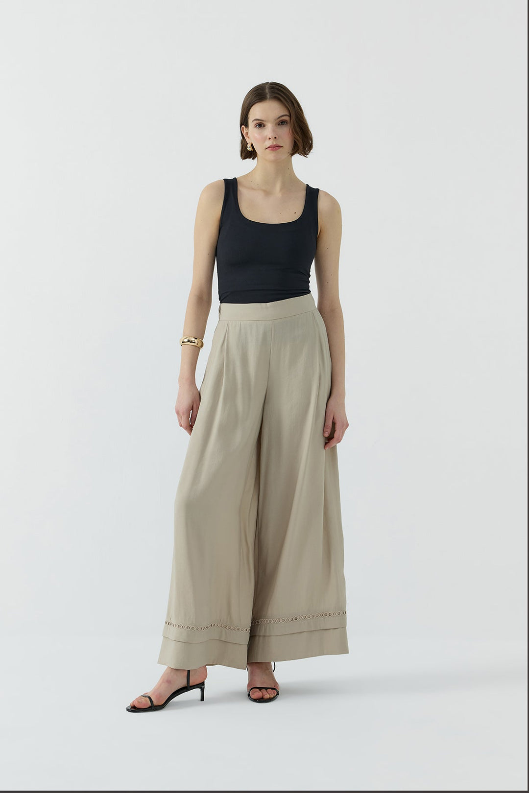 Clande Modal Geniş Pantolon 2601-1005 - Bej - Görsel 4