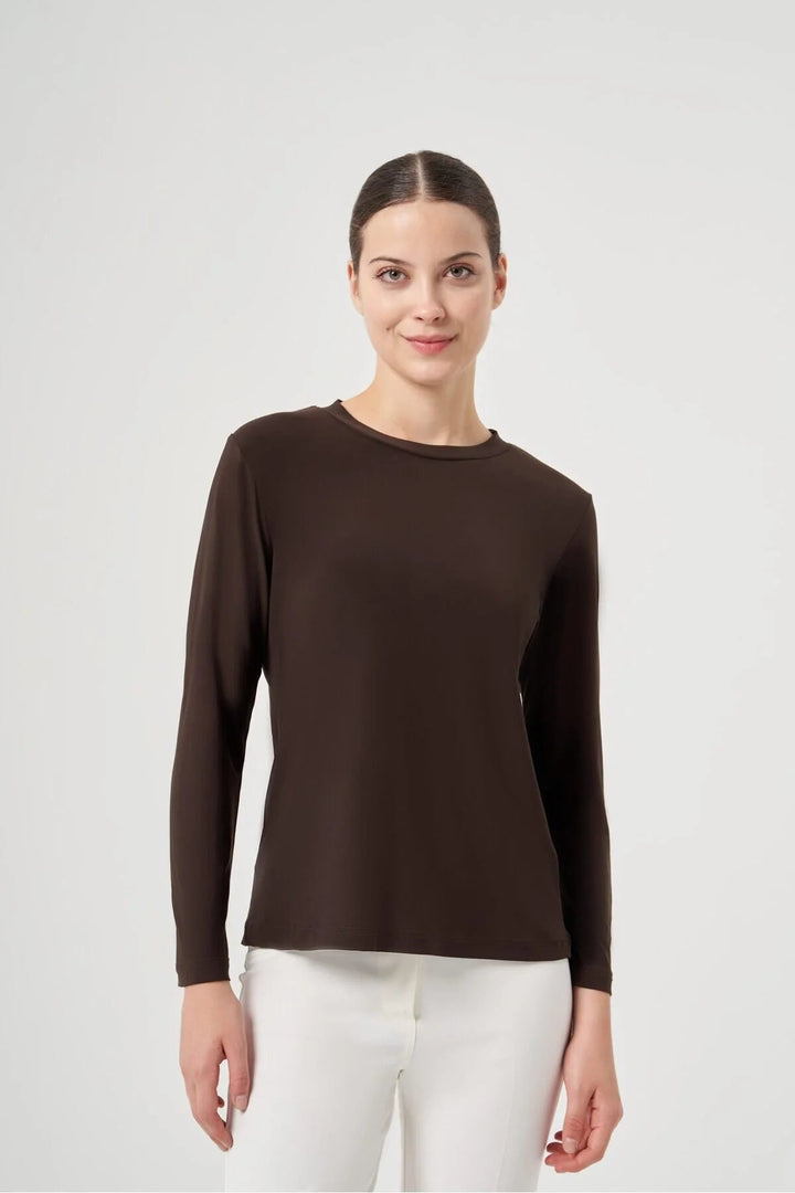 Misswhence Basic Bluz MW2707 - Kahverengi - Görsel 1 