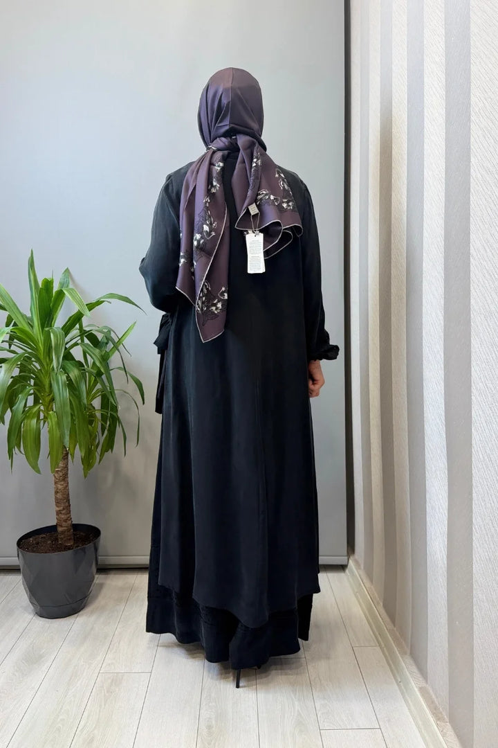 Misswhence Lazer Kesim Detaylı İpek Takım 39003 - Siyah - Görsel 3 