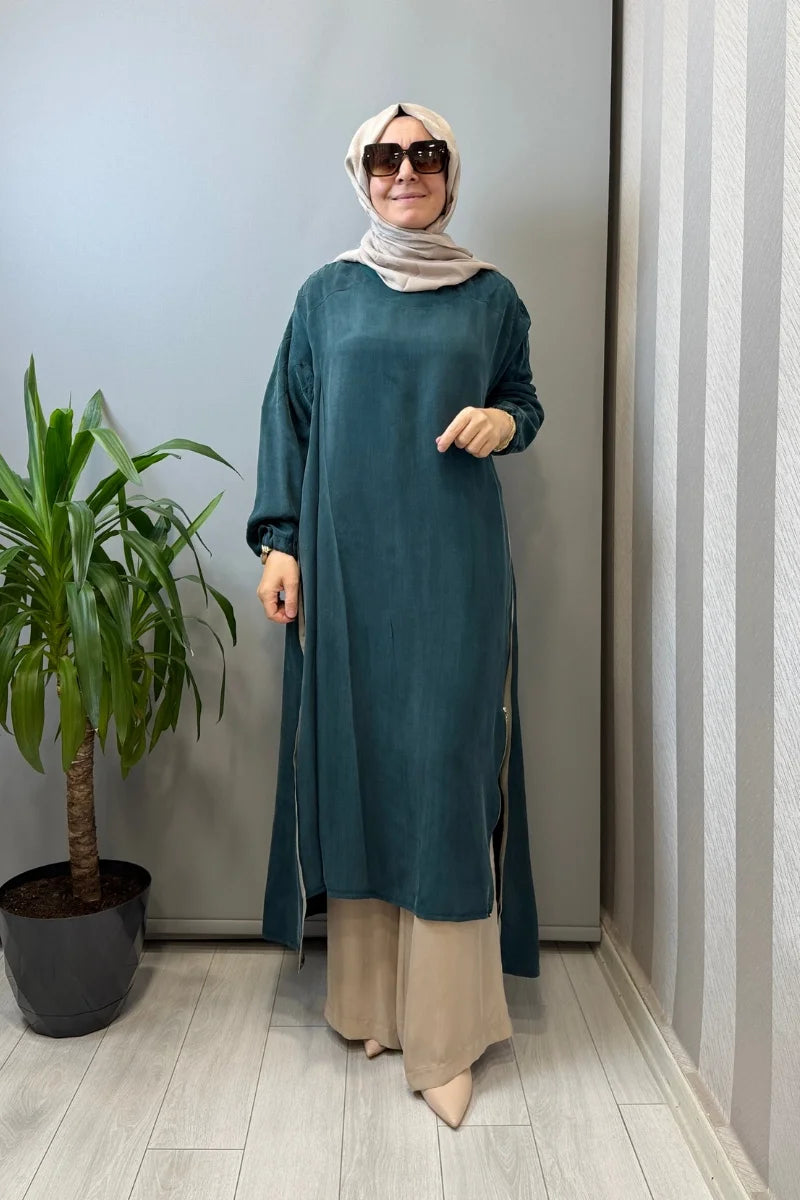 Misswhence İpek Tunik 39031 - Yeşil - Görsel 1 