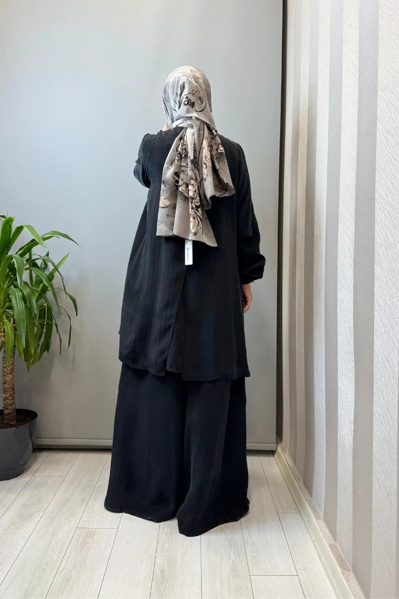 Misswhence Üçlü İpek Takım 39208 - Siyah - Görsel 3 