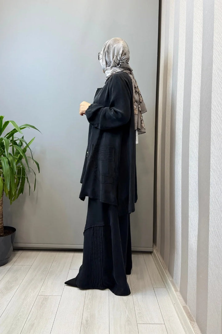 Misswhence Üçlü İpek Takım 39208 - Siyah - Görsel 2 