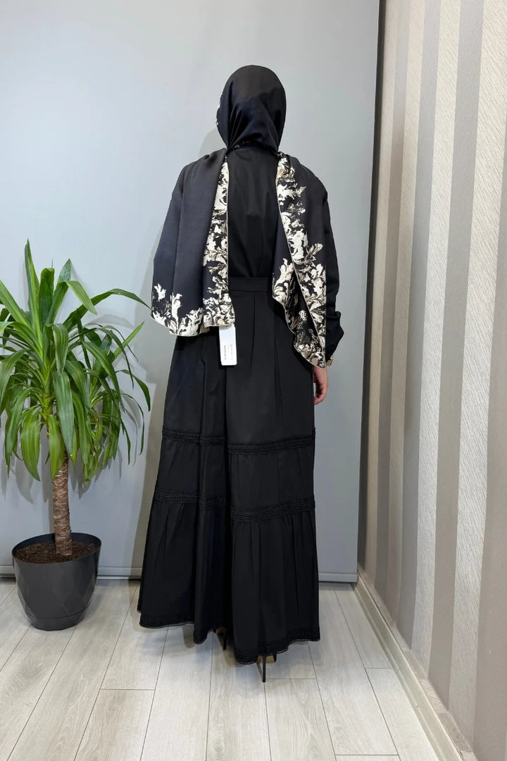 Misswhence Fermuar ve Dikiş Detaylı Poplin Elbise 39807 - Siyah - Görsel 4 