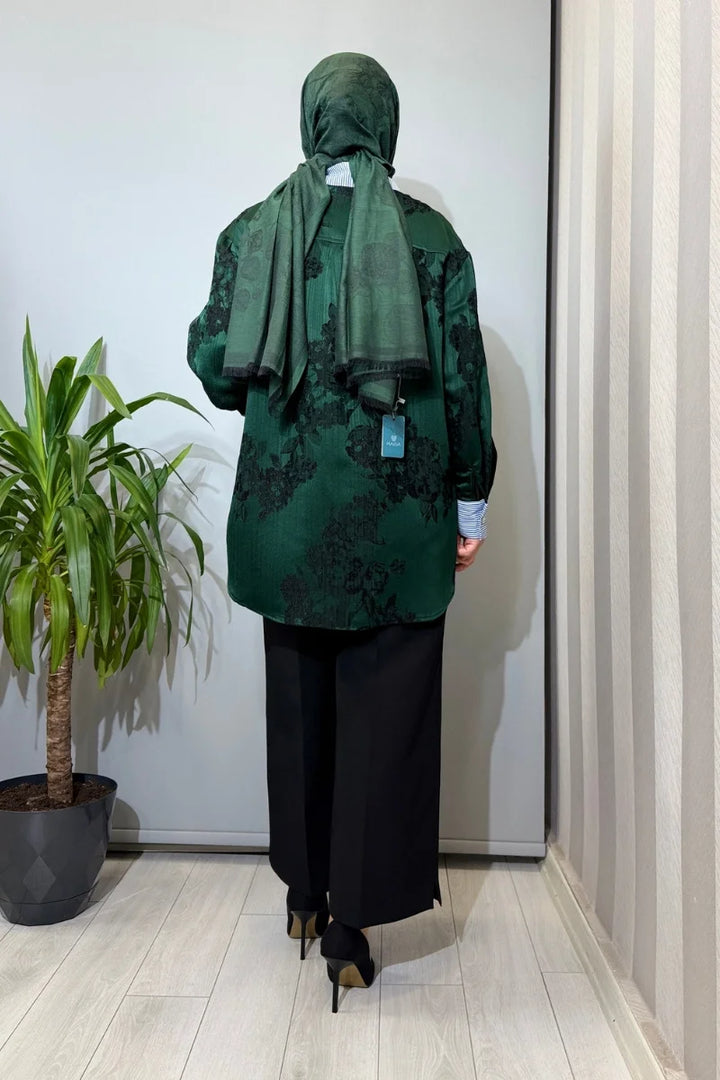 Ghisa Patchwork Gömlek Yeşil 3610G 4311