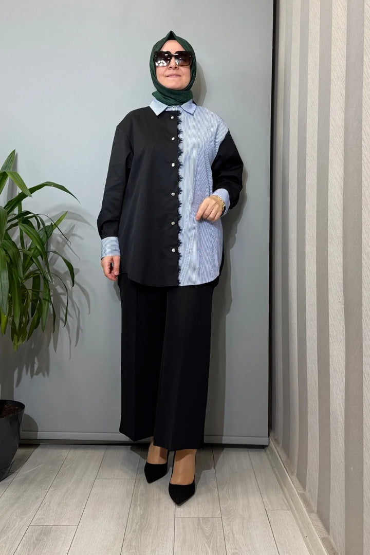 Ghisa Patchwork Gömlek Yeşil 3610G 4311
