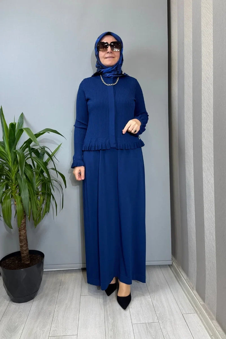 Miss Dalida Ajur Detaylı Hırka Elbise Takım Siyah T26Y- 0004 - Lacivert - Görsel 1 