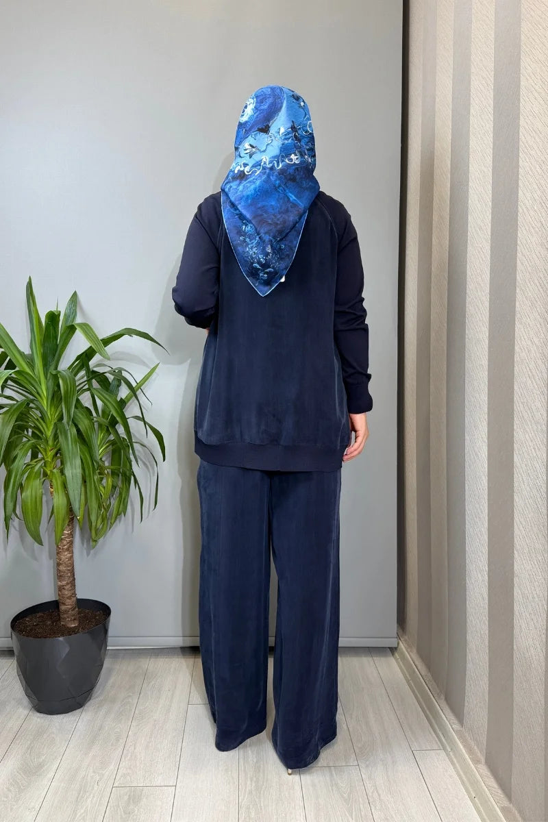 Miss Dalida Ön Kısmı Cupro Tunik Lacivert T26Y- 6010