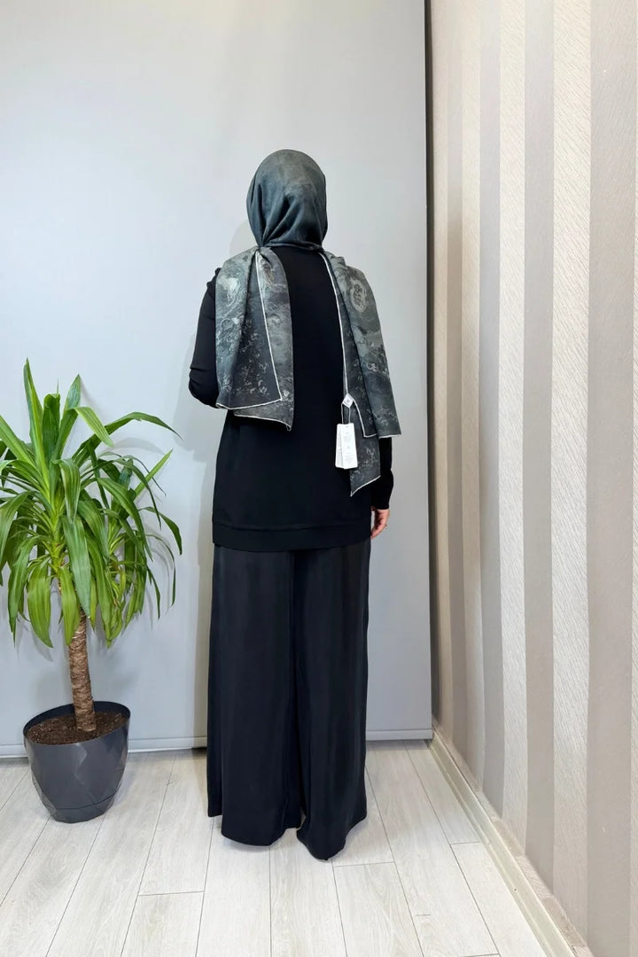 Miss Dalida Fermuarlı Cupro Detaylı Triko Ceket Siyah T26Y- 8203 - Siyah - Görsel 4 
