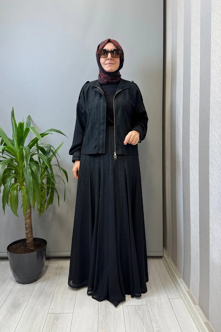 Ghisa Ceket Etek Takım Siyah 3610T 9177