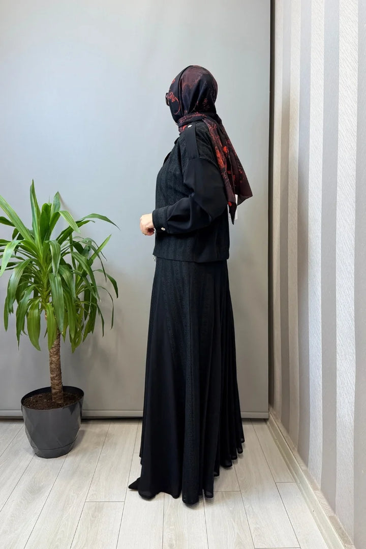 Ghisa Ceket Etek Takım Siyah 3610T 9177