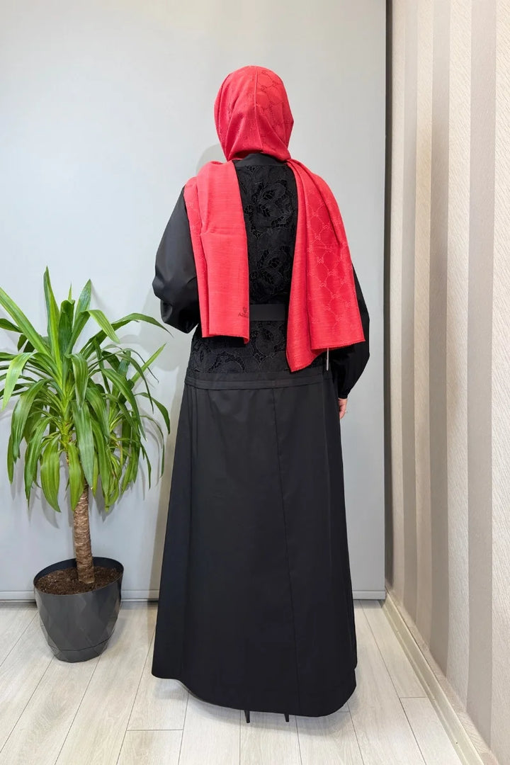 Misswhence Güpür Detaylı Elbise 39803 - Siyah - Görsel 3 