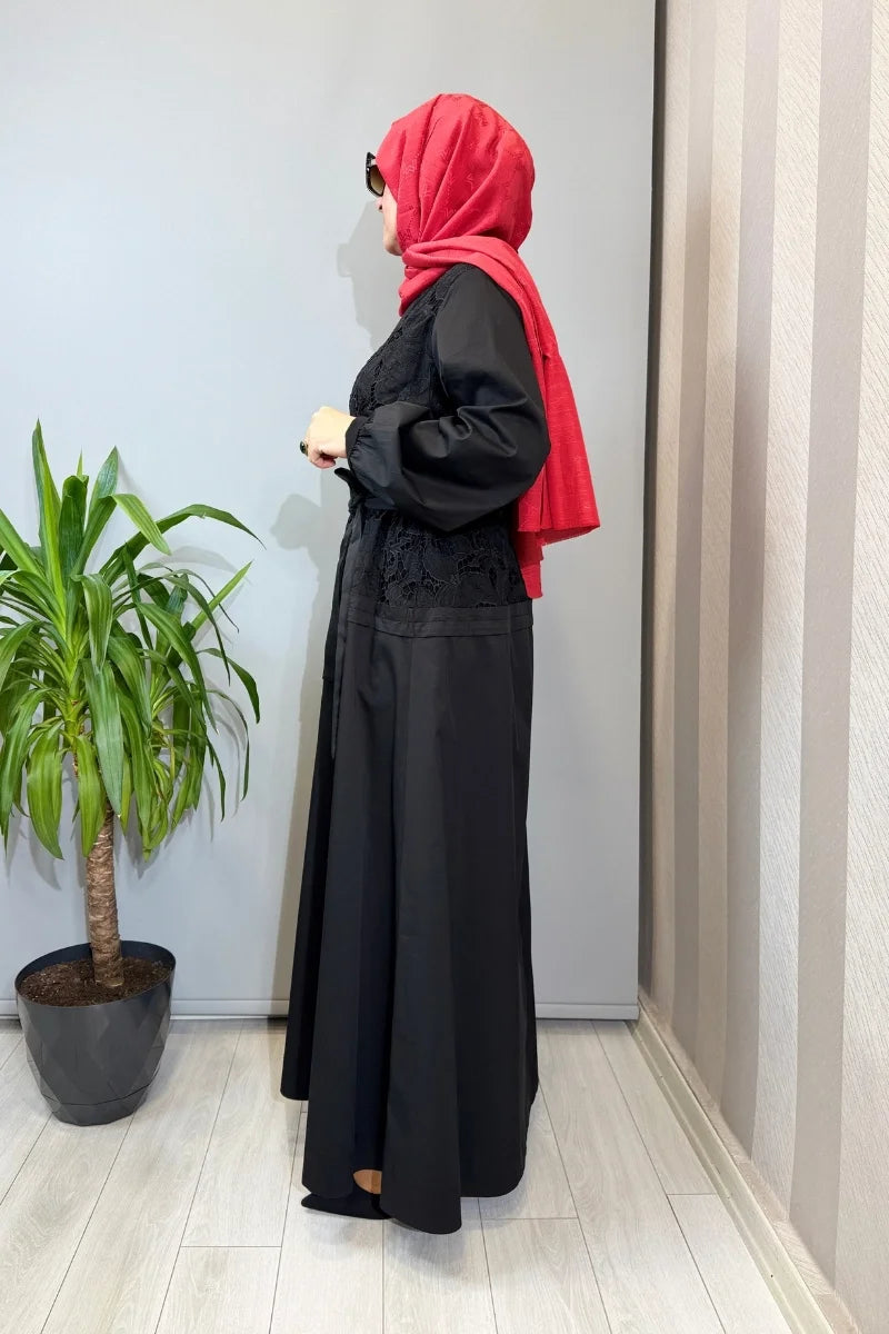 Misswhence Güpür Detaylı Elbise 39803 - Siyah - Görsel 2 #renk_siyah