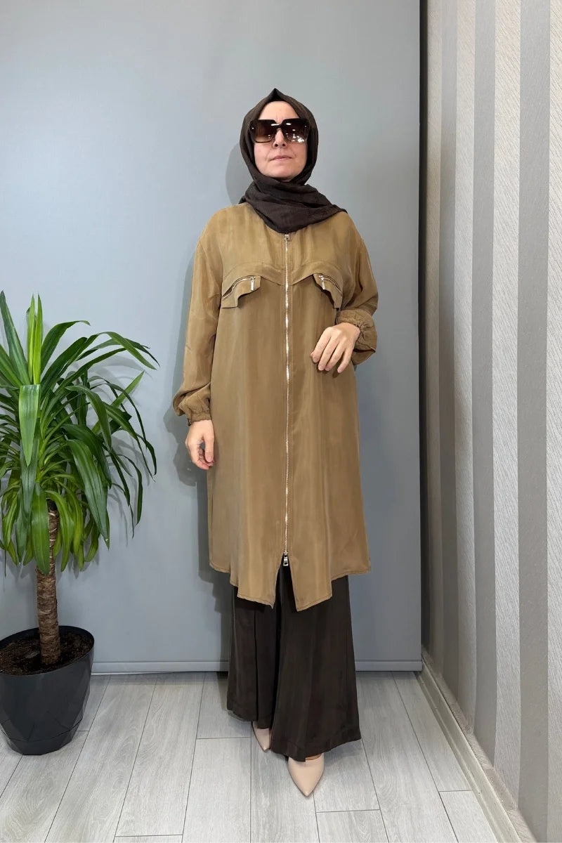 Misswhence Cupra İpek Kap 39310 - Camel - Görsel 1 