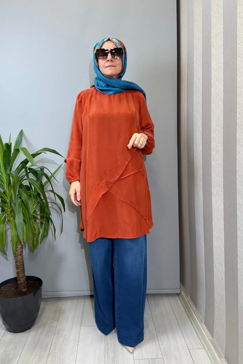 Misswhence Likralı Geniş Paça Kot Pantolon 39122 - Lacivert - Görsel 1 #renk_lacivert