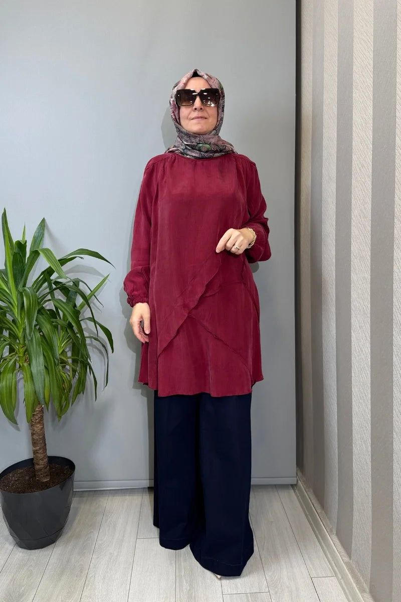 Misswhence Likralı Geniş Paça Kot Pantolon 39105 - Lacivert - Görsel 2 #renk_lacivert