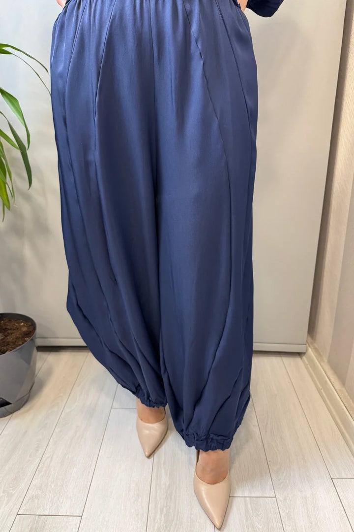 Misswhence Parça Detaylı Tunik Şalvar Takım 39022 - Lacivert - Görsel 2 