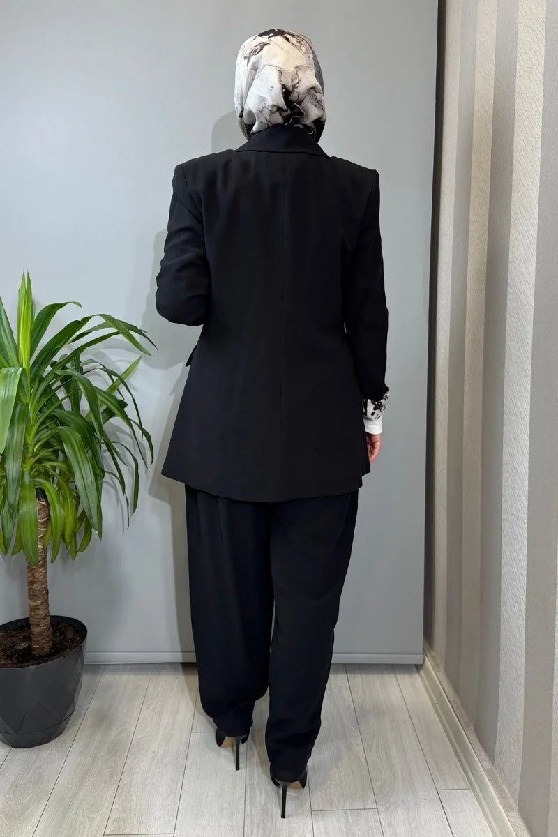 Almarwah Ceket Pantolon Takım 202935 - Siyah - Görsel 4 