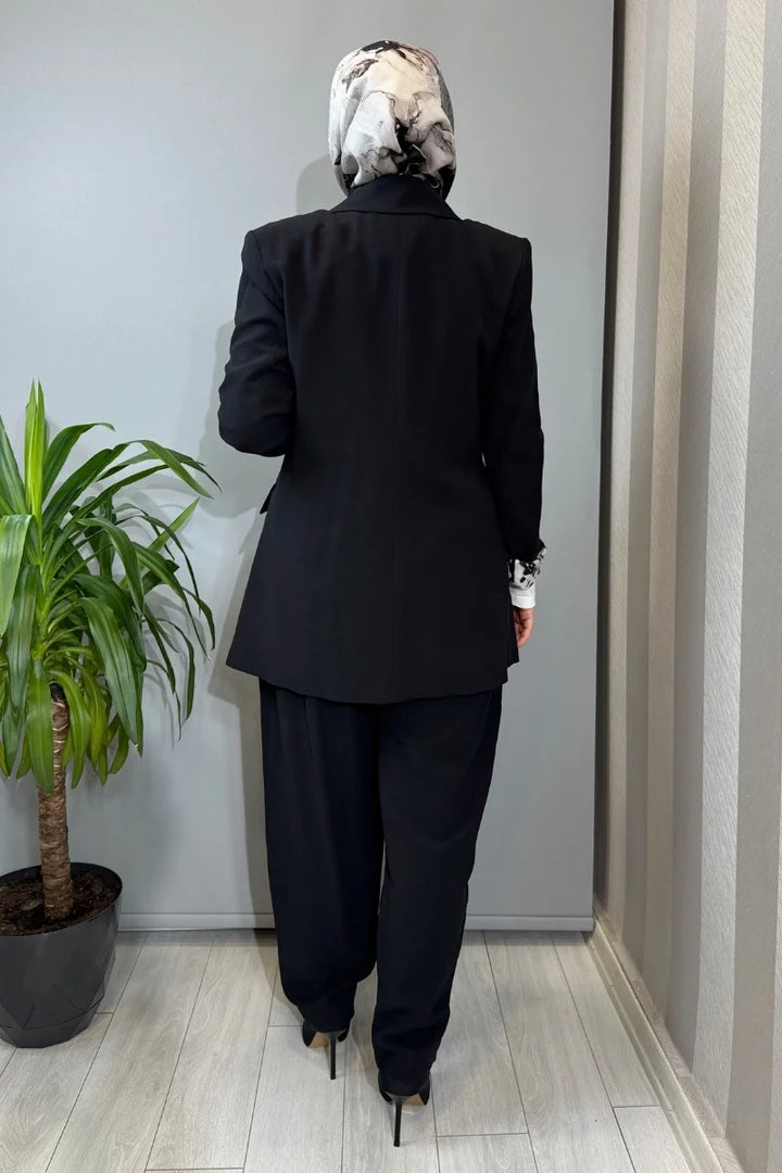 Almarwah Ceket Pantolon Takım 202935 - Siyah - Görsel 4 