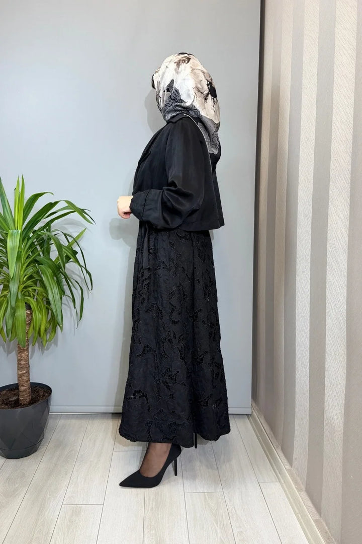 Misswhence Güpür Detaylı Trenç 39400 - Siyah - Görsel 3 