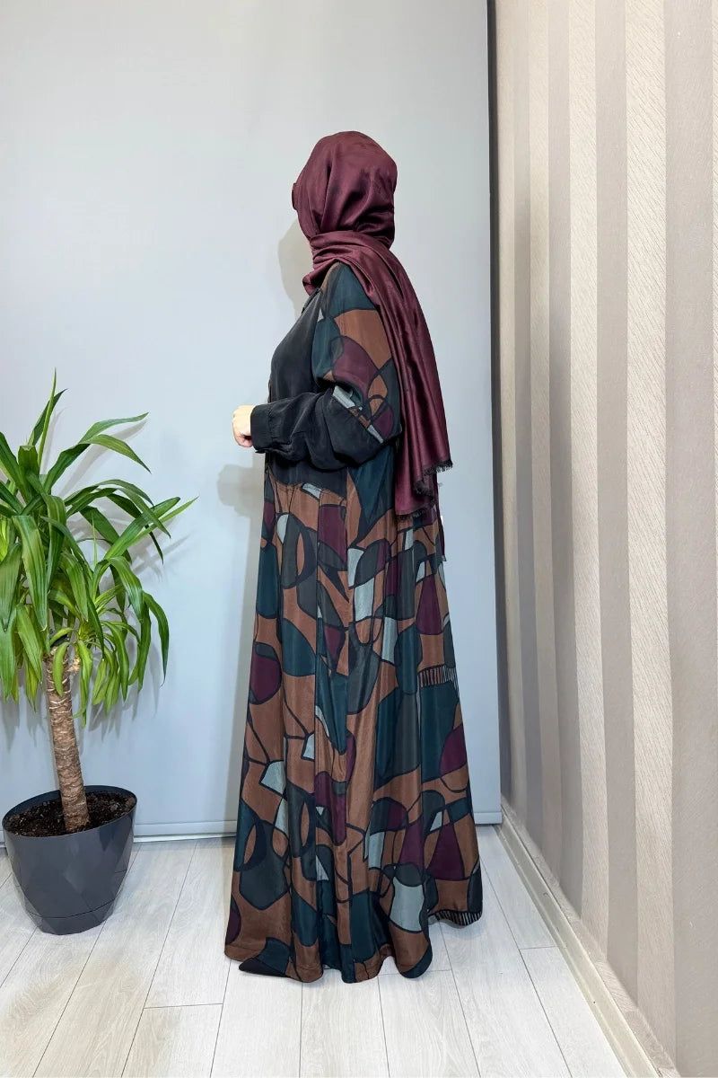 Misswhence Büyük Beden Cupro İpek Elbise Siyah V 2576