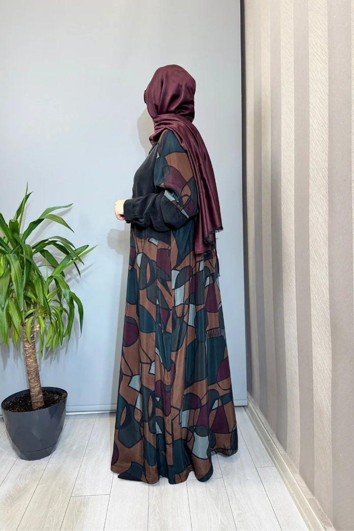 Misswhence Büyük Beden Cupro İpek Elbise Siyah V 2576