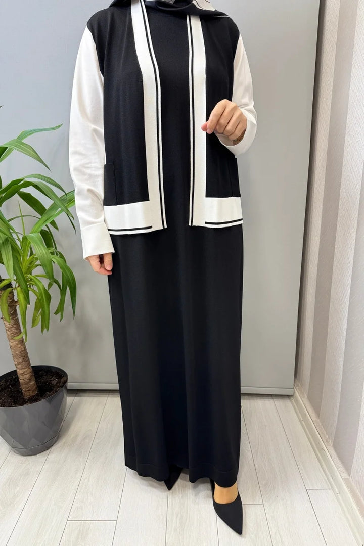 Miss Dalida Ceketli Elbise Triko Takım Siyah T26Y- 0002