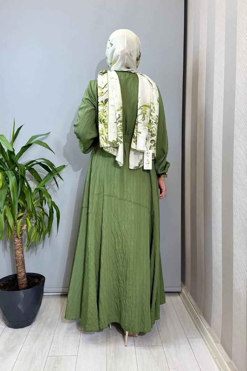 Misswhence Viscon Elbise 39844 - Yeşil - Görsel 3 