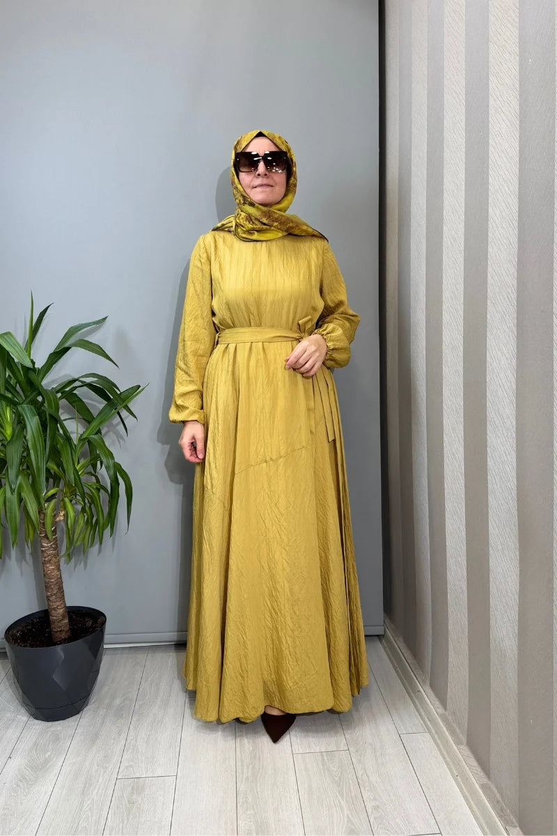 Misswhence Viscon Elbise 39844 - Sarı - Görsel 1 