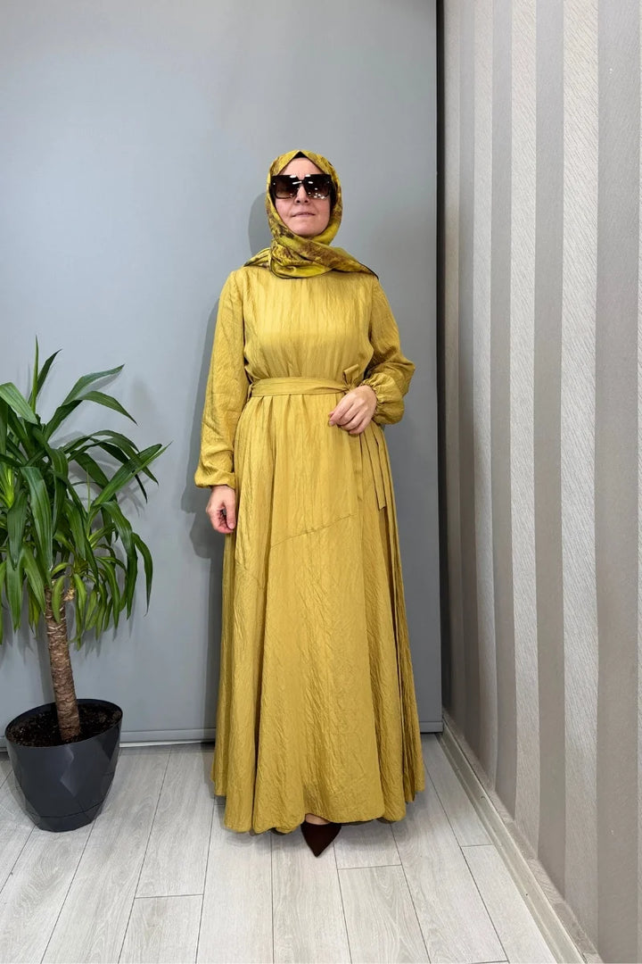 Misswhence Viscon Elbise 39844 - Sarı - Görsel 1 