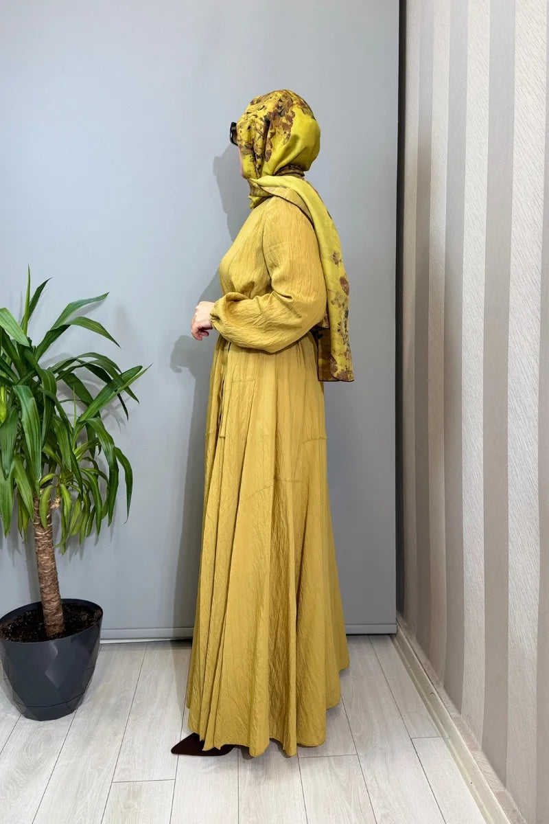 Misswhence Viscon Elbise 39844 - Sarı - Görsel 2 