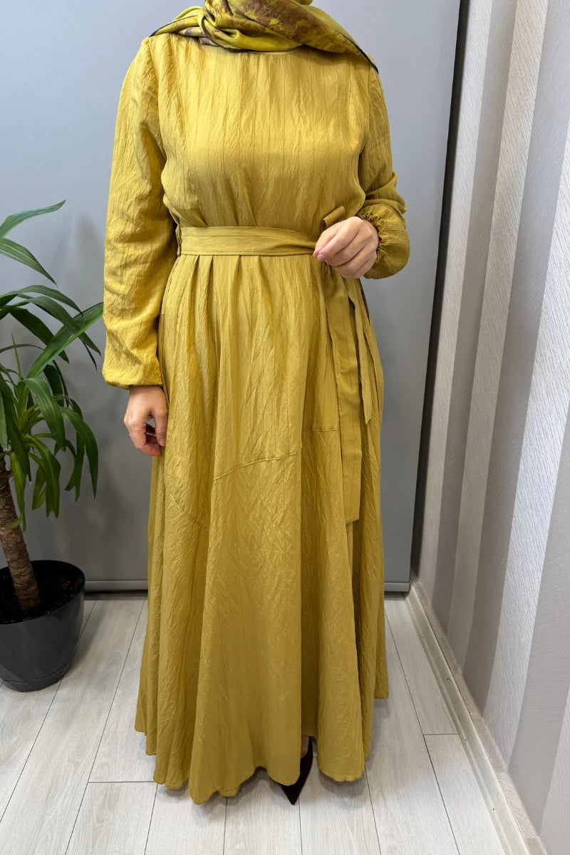 Misswhence Viscon Elbise 39844 - Sarı - Görsel 3 