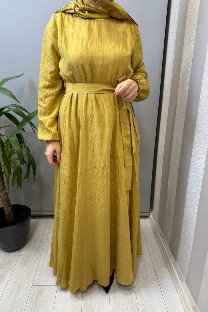 Misswhence Viscon Elbise 39844 - Sarı - Görsel 3 
