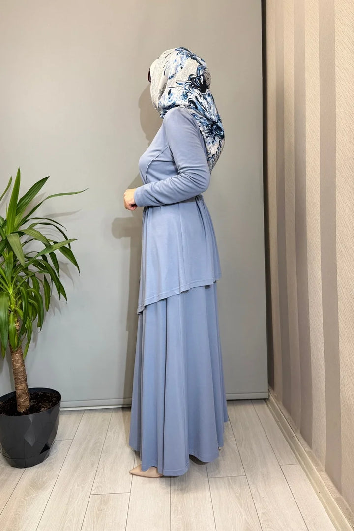 Almarwah Kemer Detaylı Takım 202968 - Bebe Mavisi - Görsel 2 