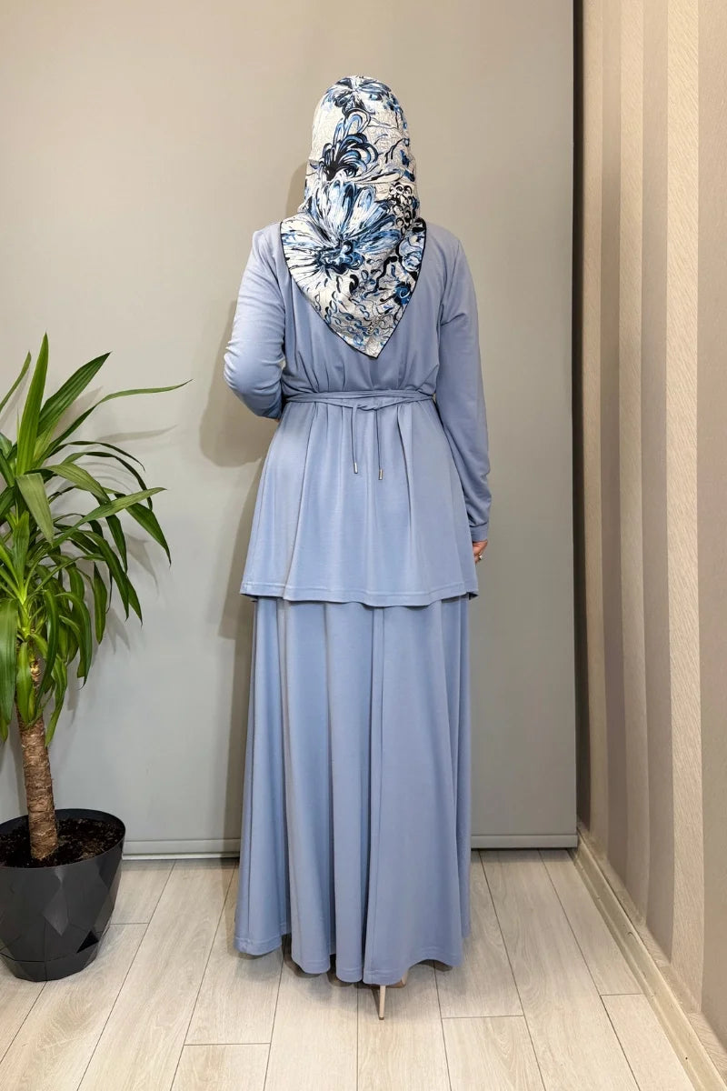Almarwah Kemer Detaylı Takım 202968 - Bebe Mavisi - Görsel 4 