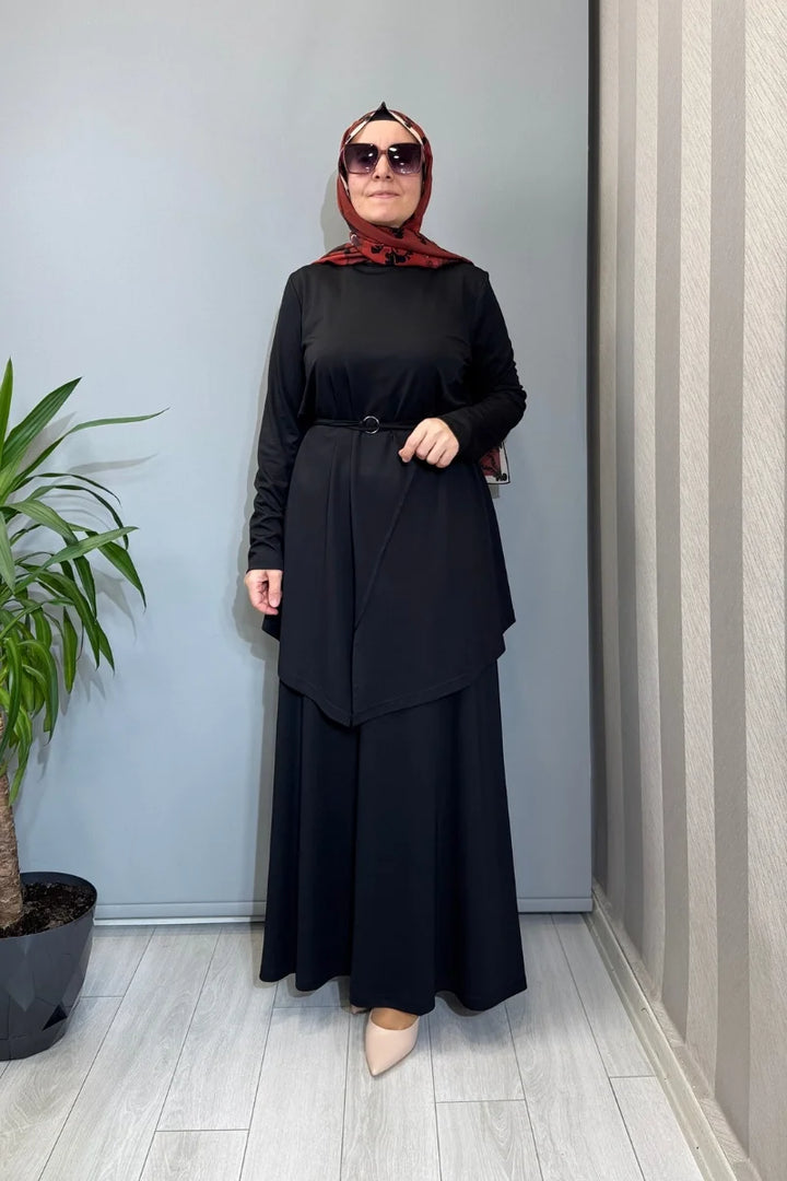 Almarwah Kemer Detaylı Takım 202968 - Siyah - Görsel 1 