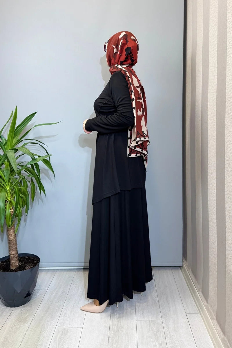 Almarwah Kemer Detaylı Takım 202968 - Siyah - Görsel 2 