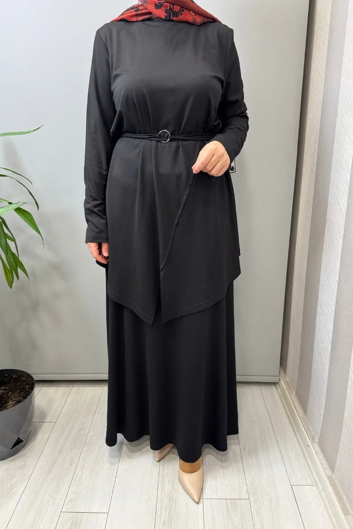 Almarwah Kemer Detaylı Takım 202968 - Siyah - Görsel 3 