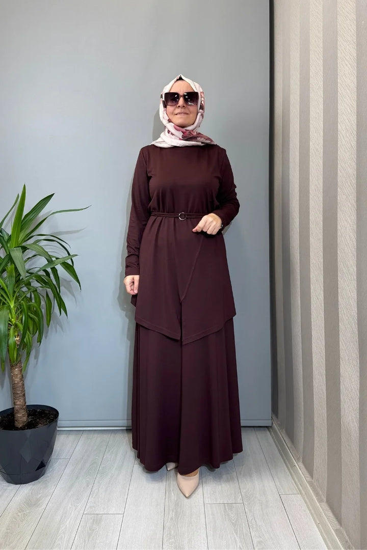 Almarwah Kemer Detaylı Takım 202968 - Bordo - Görsel 1 