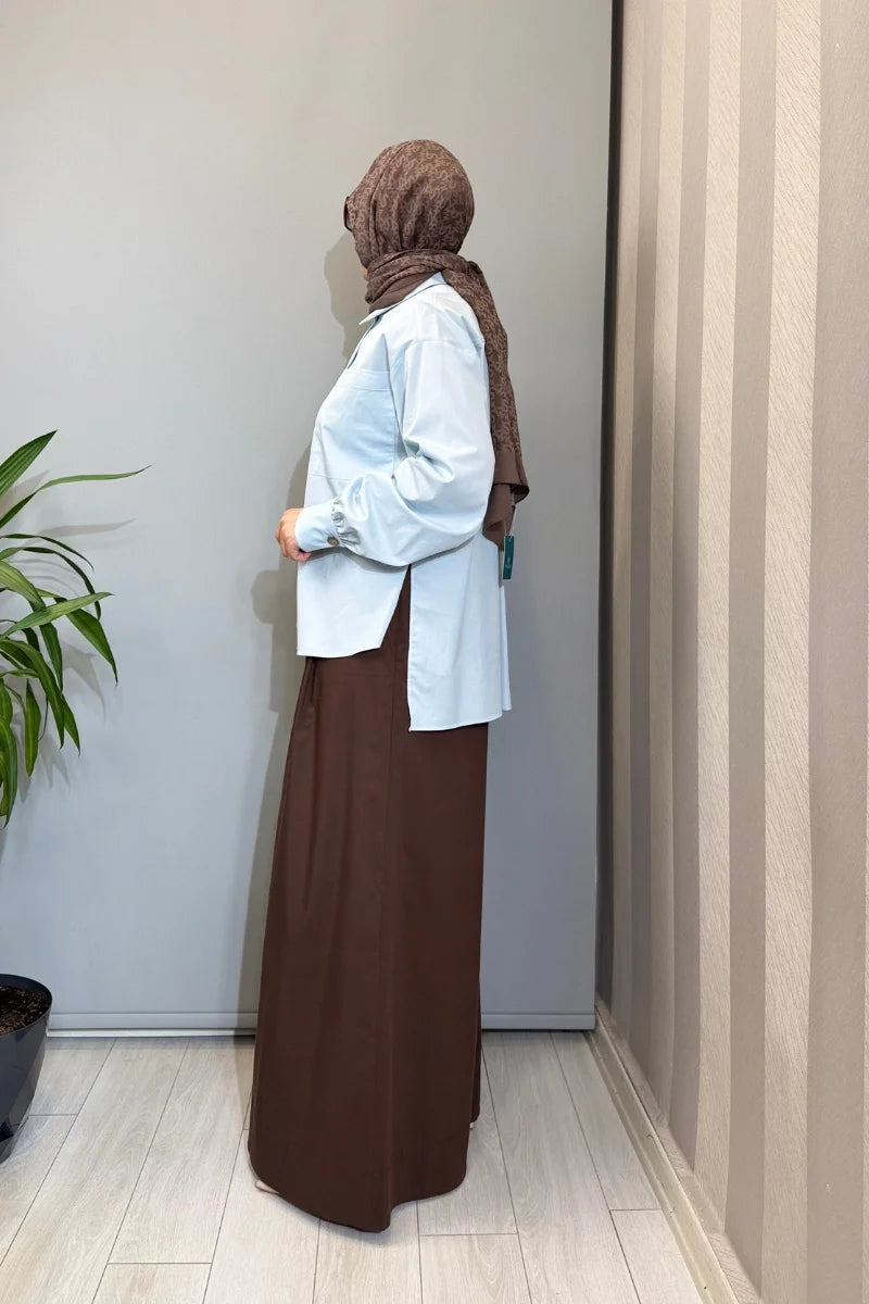 Almarwah Cep Detaylı Poplin Gömlek 101003 - Bebe Mavisi - Görsel 5 