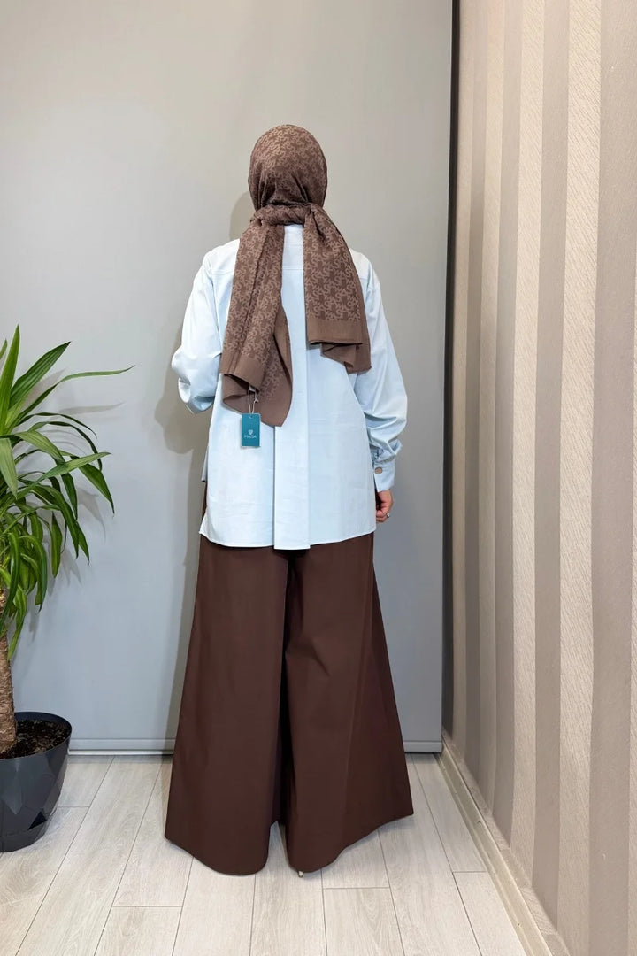 Almarwah Cep Detaylı Poplin Gömlek 101003 - Bebe Mavisi - Görsel 6 