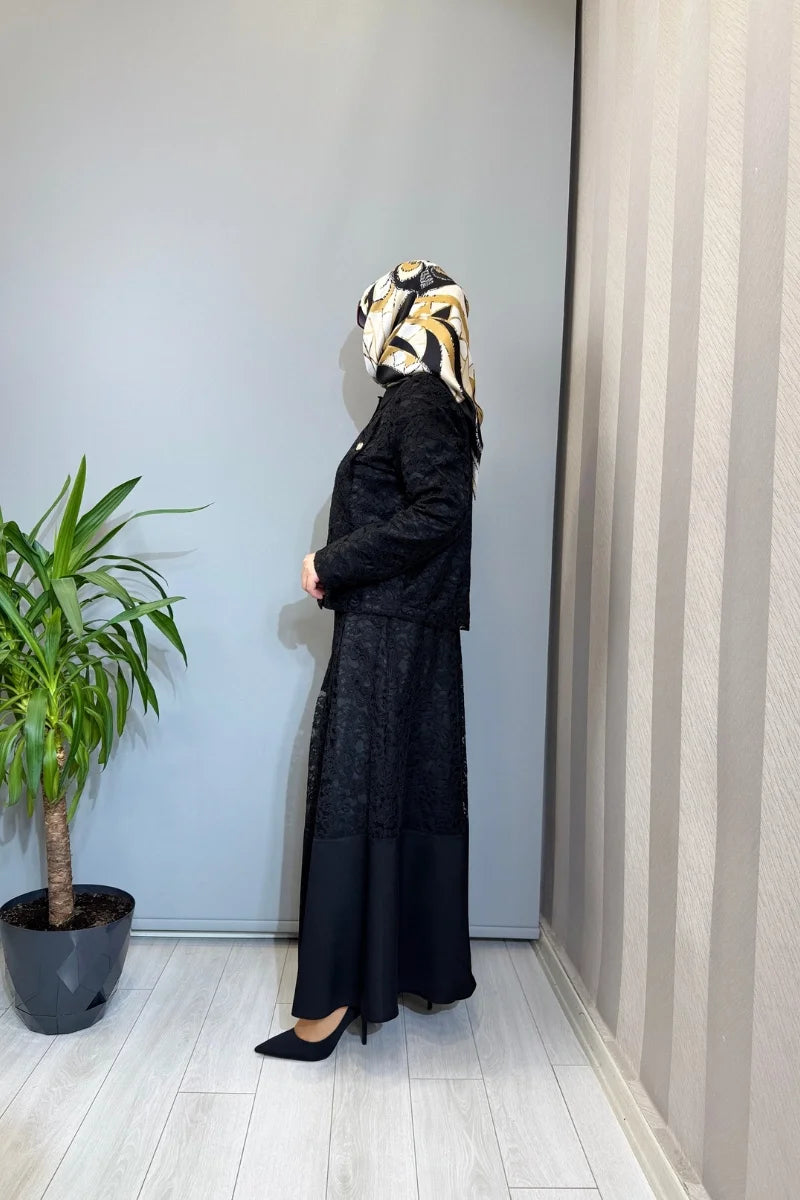 Ghisa Dantel Detaylı Detaylı Takım Siyah 3610T 9275