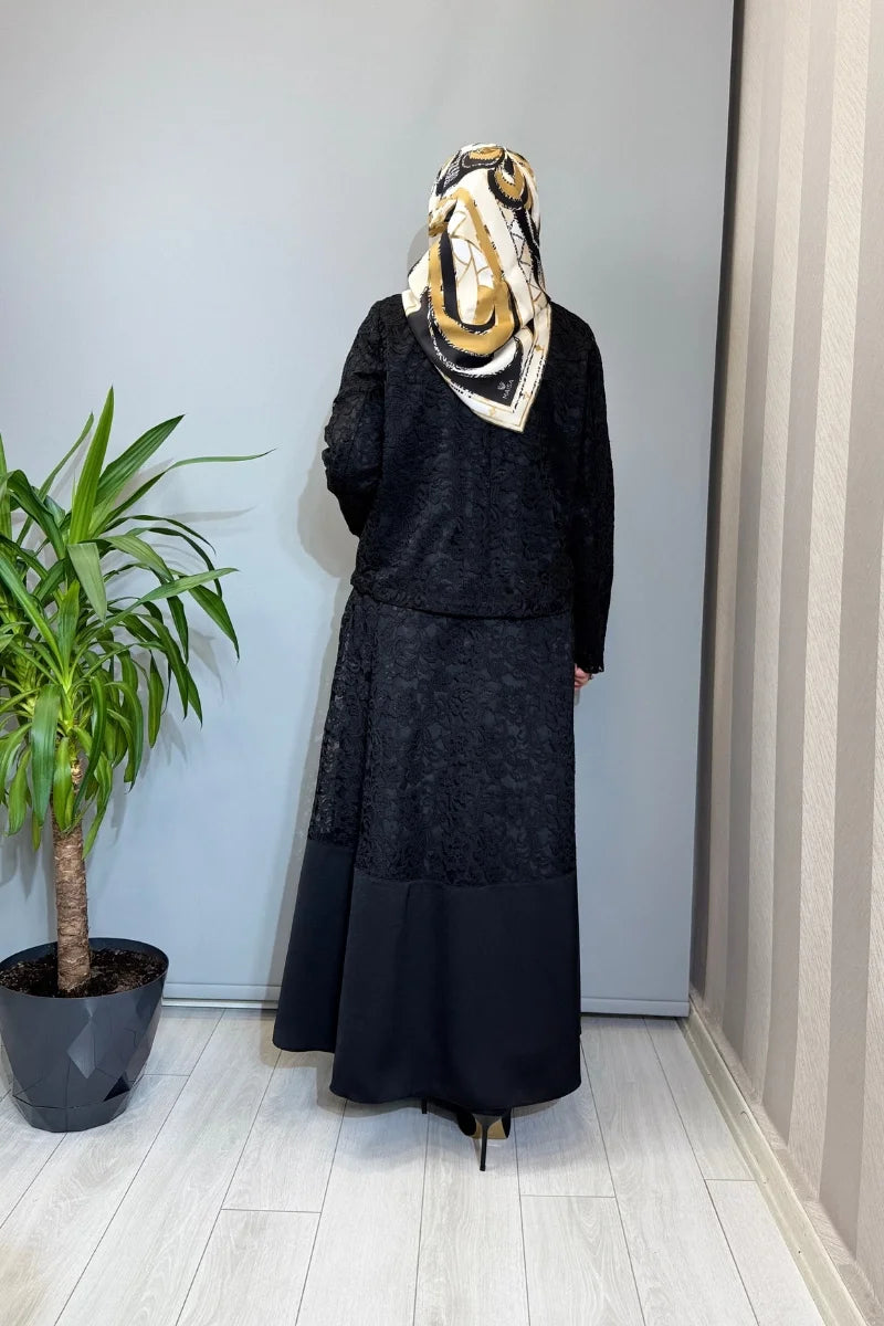 Ghisa Dantel Detaylı Detaylı Takım Siyah 3610T 9275