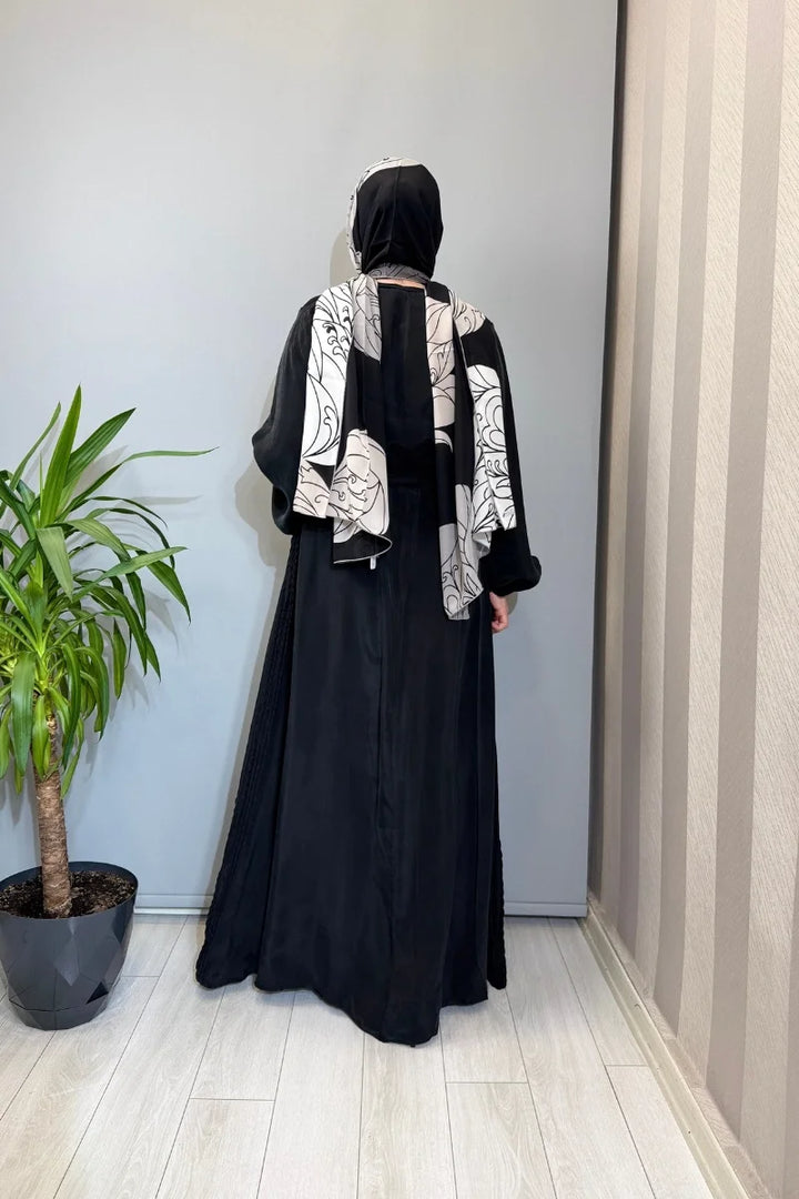 Misswhence Cupro İpek Elbise 39833 - Siyah - Görsel 4 